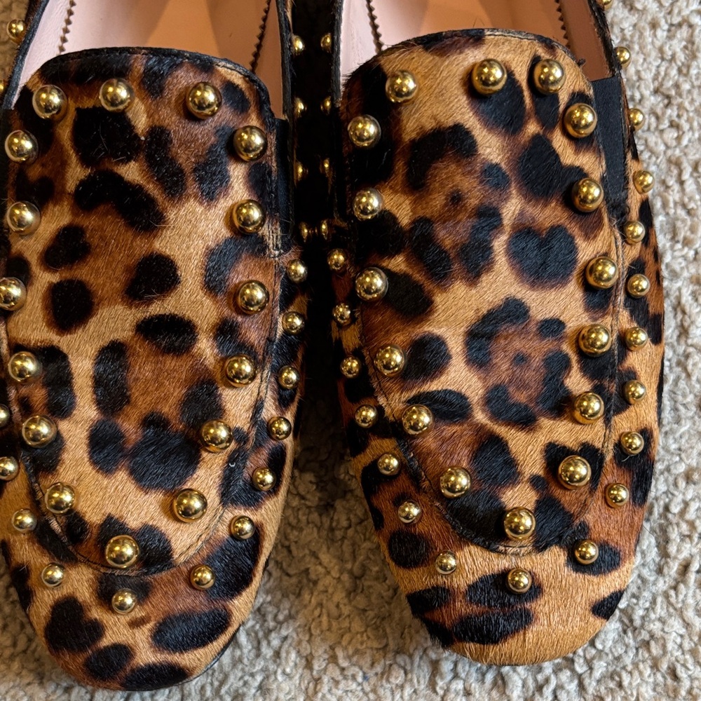J. Crew Leopard Print Loafers with Gold Studs - Picture 9 of 10